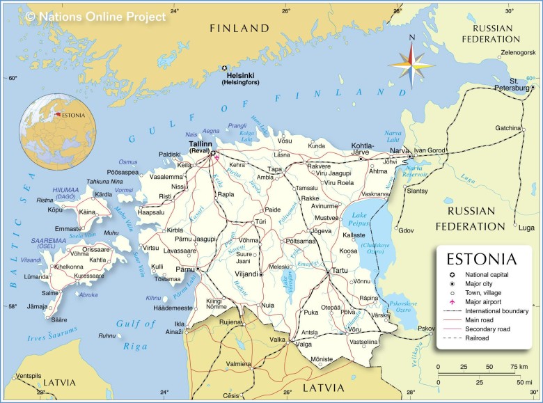 Mapa Estonii