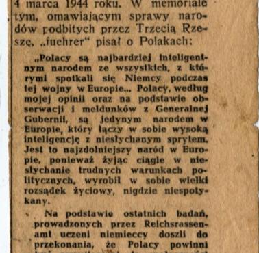 Z listu Hitlera do Himmlera w marcu 1944 roku.