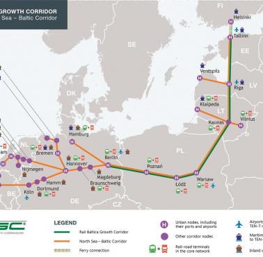 Rail Baltica – linia kolejowa będąca, wraz z połączeniem drogowym Via Baltica, elementem transeuropejskiego korytarza, 2050