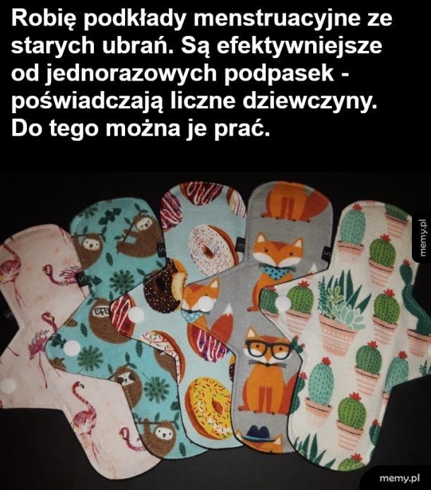 EKO: Podpaski wielokrotnego użytku zrobione ze starych ubrań