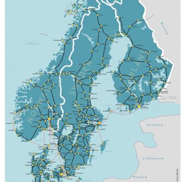 Sieć kolejowa krajów nordyckich, Skandynawia