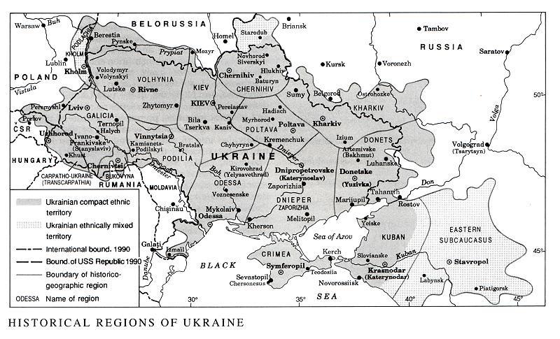 Etnograficzna mapa historycznej Ukrainy