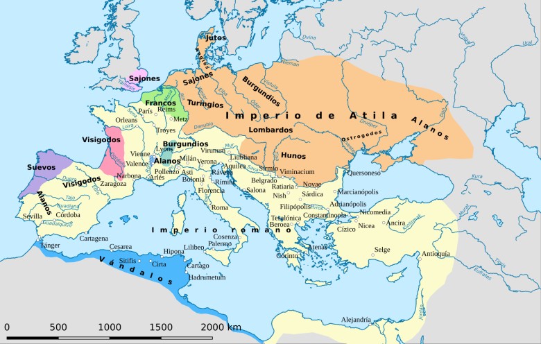 Imperium Attyli Hunów kontra Cesarstwo Rzymskie, 450 rok n.e.