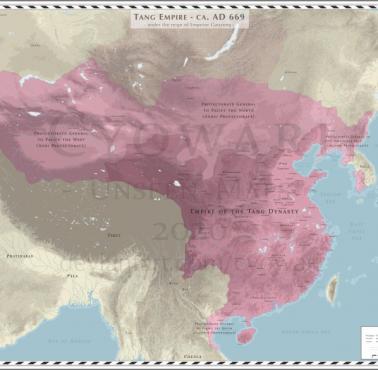 Zasięg panowania chińskiej dynastii Tang, 618-907 n.e. (669)