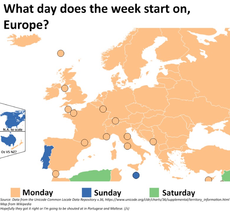 Pierwszy dzień tygodnia w całej Europie