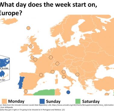 Pierwszy dzień tygodnia w całej Europie