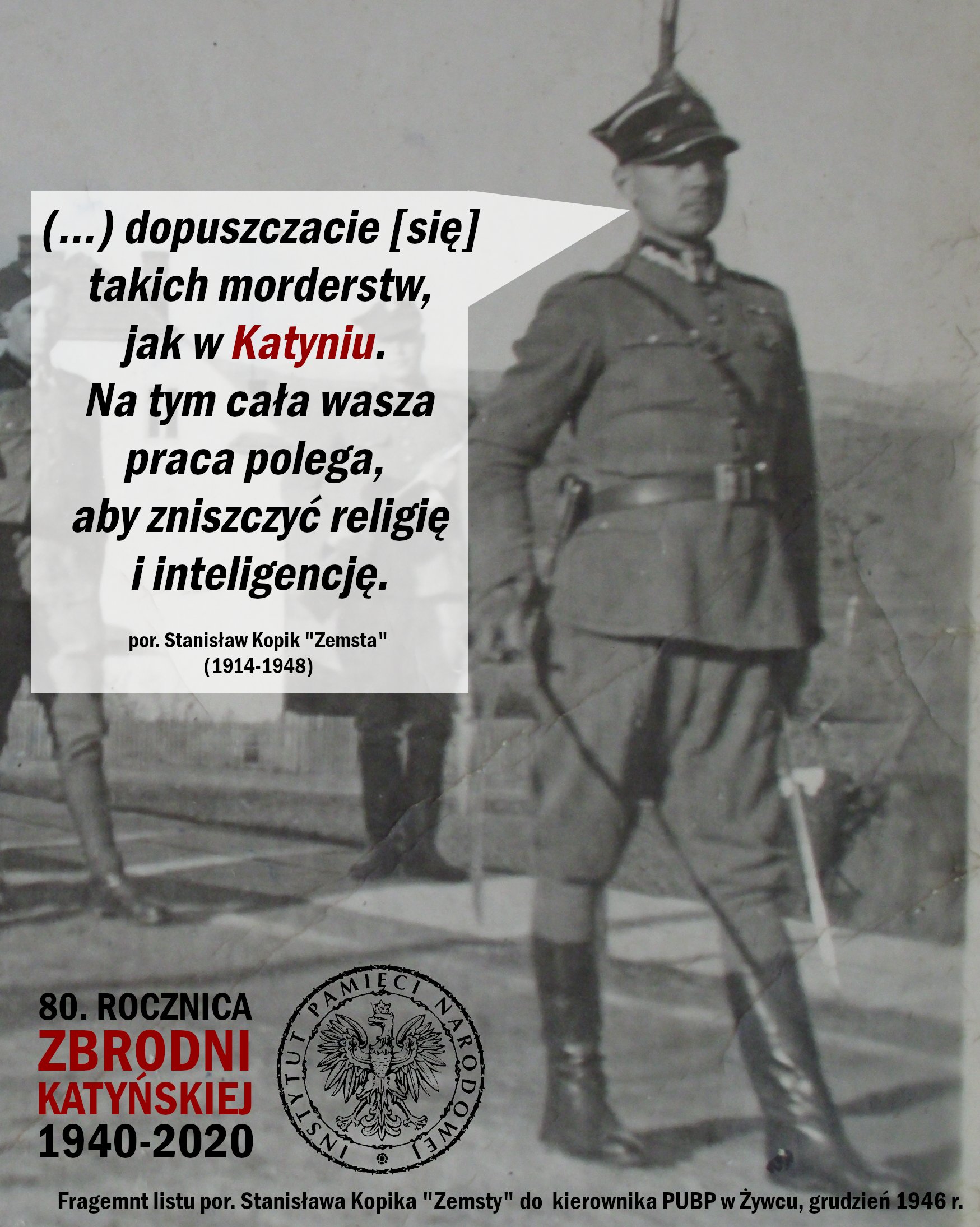 Porucznik Stanisław Kopik do kierownika PUBP w Żywcu, grudzień 1946