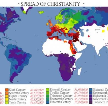 Rozprzestrzenianie się chrześcijaństwa na całym świecie w latach 33-2000 n.e.