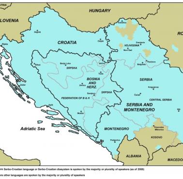 Języki serbski i chorwacki na terenie Bałkanów
