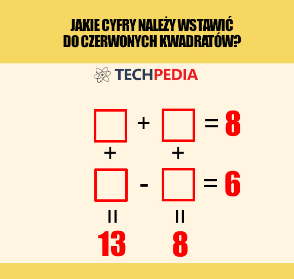 Jakie cyfry należy wstawić do czerwonych kwadratów?