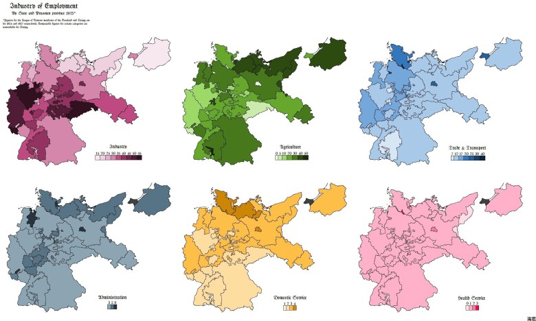 Republika Weimarska - mapa rozwoju ekonomicznego z 1925 roku