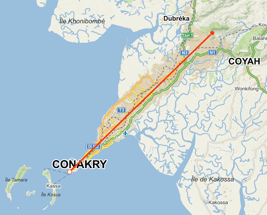 Najdłuższe miasto na świecie? (41,2 km) - Konakry, Gwinea