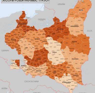 Mapa administracyjna Polski w 1930 r.