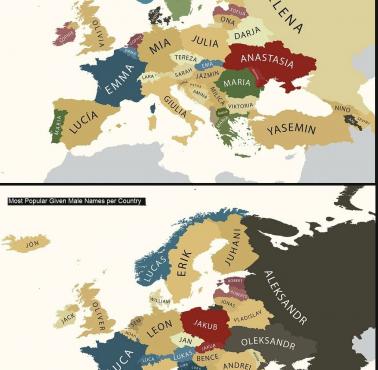 Najpopularniejsze imiona dla noworodków w każdym kraju europejskim