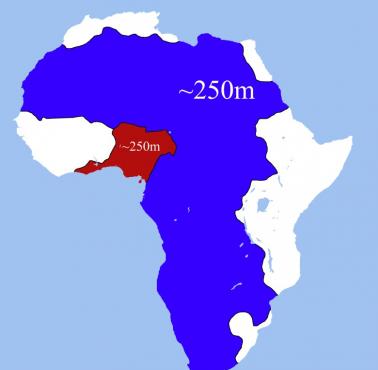 Dwa obszary Afryki, które mają w przybliżeniu równe populacje