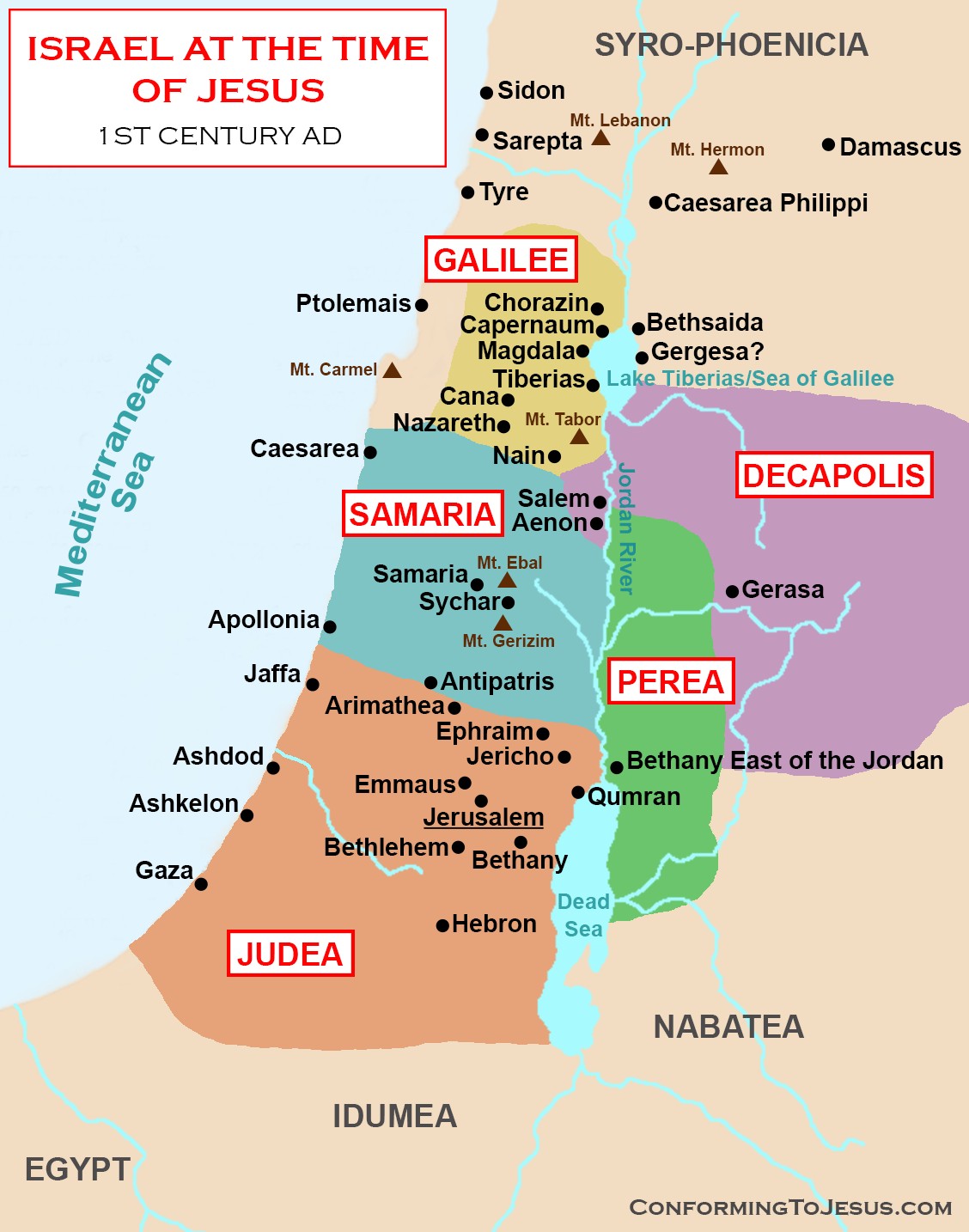 Mapa Izraela w czasach Jezusa