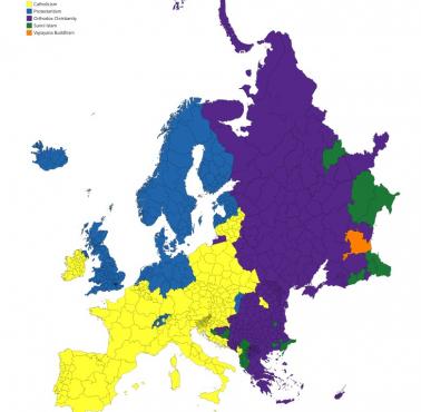 Dominujące religie w Europie