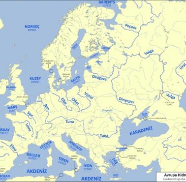 Mapa hydrograficzna Europy, 2020