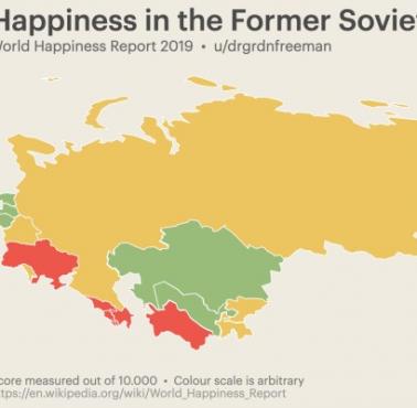 Poziom zadowolenia w byłych republikach ZSRR, 2019