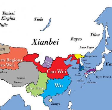 Mapa chińskich Trzech Królestw 229 n.e.