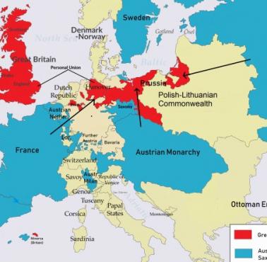 Wojna siedmioletnia (1756–1763) – wojna pomiędzy Wielką Brytanią, Prusami i Hanowerem, a Francją, Austrią, Rosją, Szwecją ...