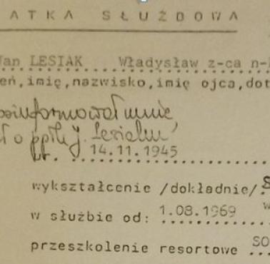 ppłk Jan Lesiak z Departamentu III MSW - gwiazda Urzędu Ochrony Państwa usytuowana w Gabinecie Szefa UOP, 1993