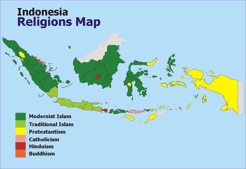 Mapa religii w Indonezji