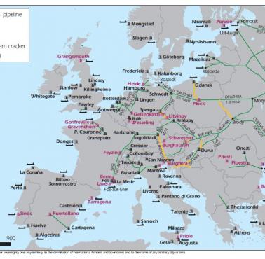 Rurociągi naftowe, rafinerie i terminale w całej Europie