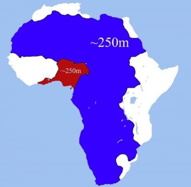Obszary w Afryce, które mają zbliżoną populację (po 250 mln)