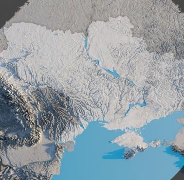 Reliefowa mapa Ukrainy