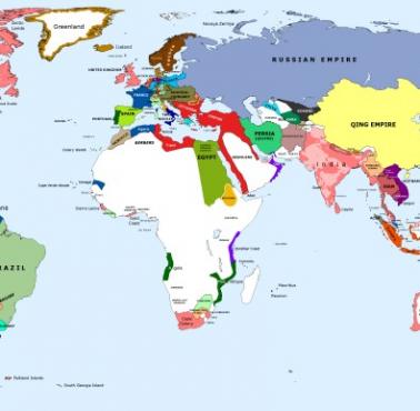 Mapa świata w 1859 roku