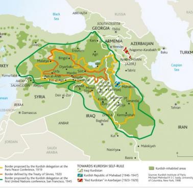 Proponowane granice Kurdystanu