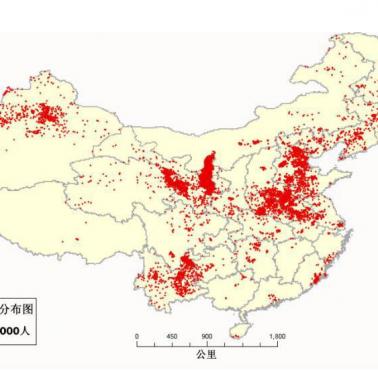 Muzułmanie Hui w Chinach - jedna czerwona kropka na 1000 muzułmanów Hui
