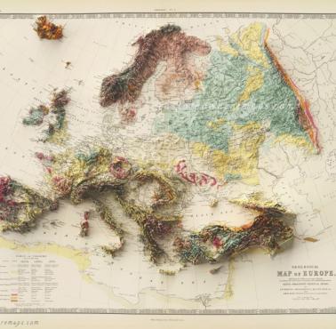 Topograficzna mapa Europy