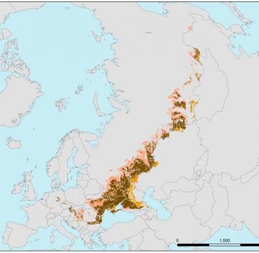 Mapa czarnoziemów w Eurazji