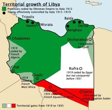 Rozwój terytorialny włoskiej Libii, 1919-1935
