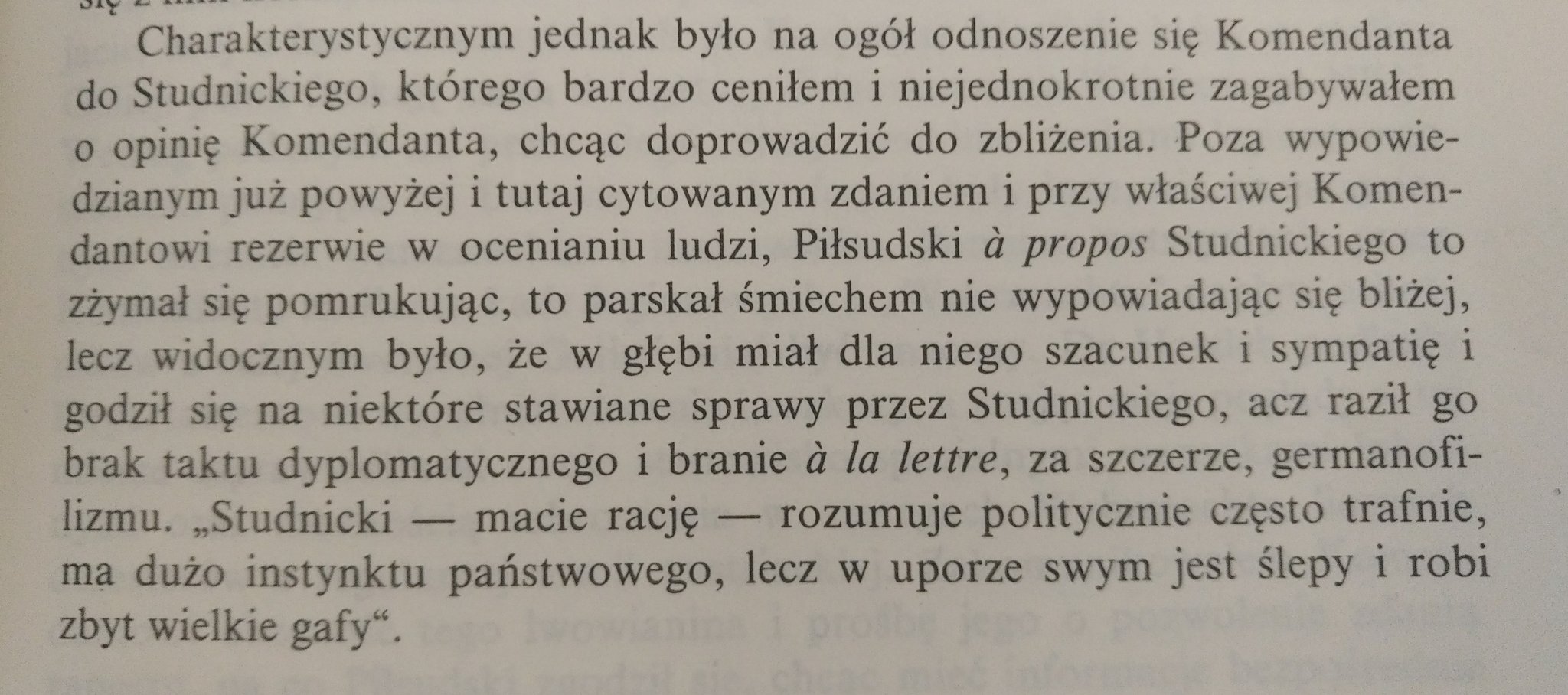 Piłsudski o Studnickim, Władysław Baranowski, Rozmowy z Piłsudskim 1916-1931