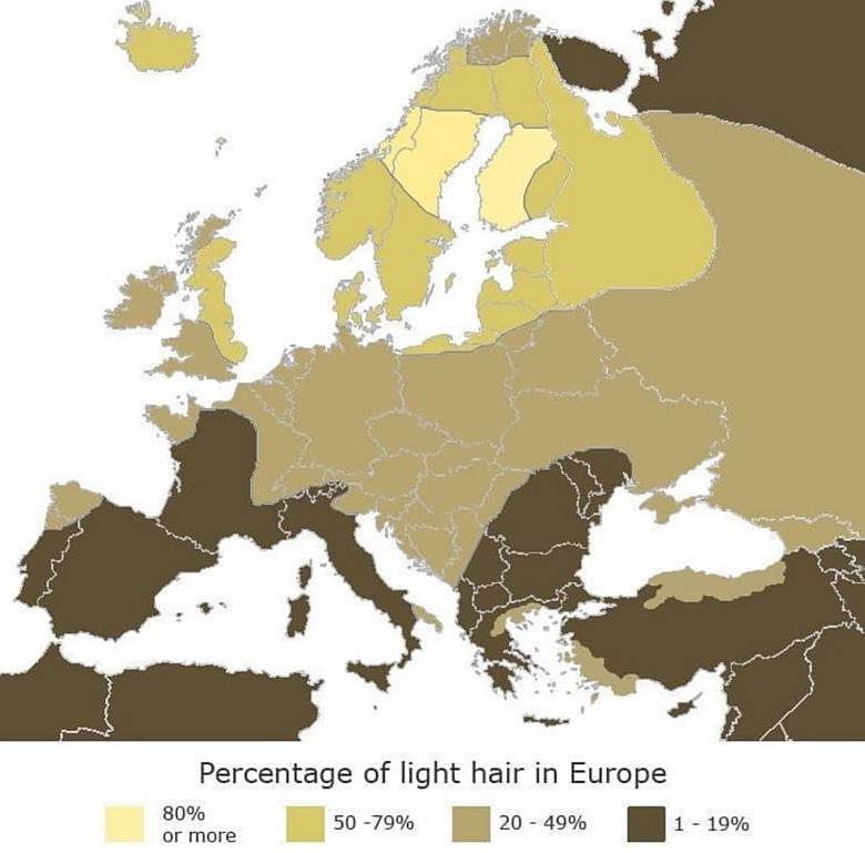 Jasne włosy w Europie