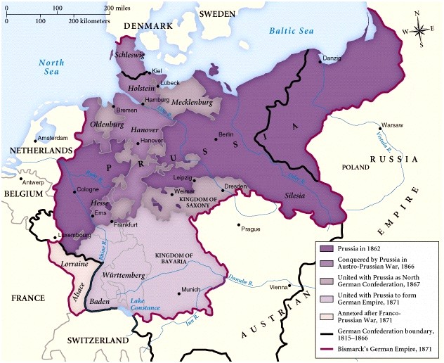 Podporządkowanie niemieckich księstw przez Prusy, 1862-71, powstanie II Rzeszy