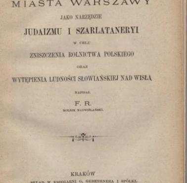 Kanalizacja miasta W-wy jako narzędzie judaizmu ... :), 1900