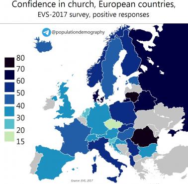 Zaufanie do Kościoła w Europie, 2017
