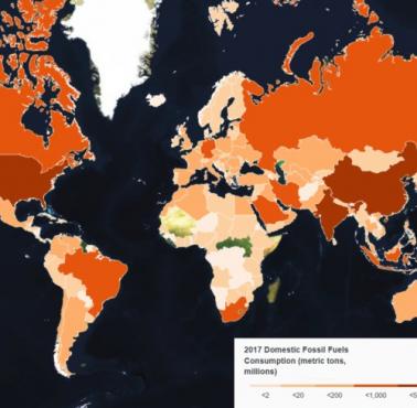 Najwięksi emitenci CO2 z paliw kopalnianych w 2017 roku