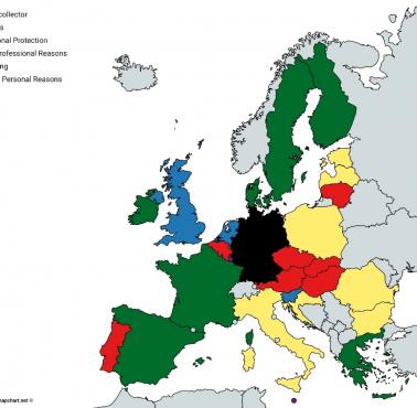 Najczęstsze powody posiadania broni w Europie