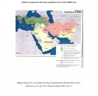 Propozycja podziału Bliskiego Wschodu autorstwa greckiego geopolityka Dimitria Kitsikisa