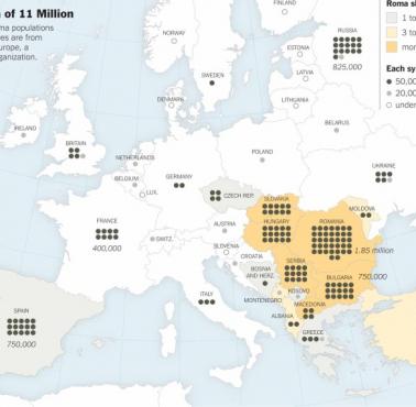 Populacja (diaspora) Romów (społeczność cygańska) w Europie