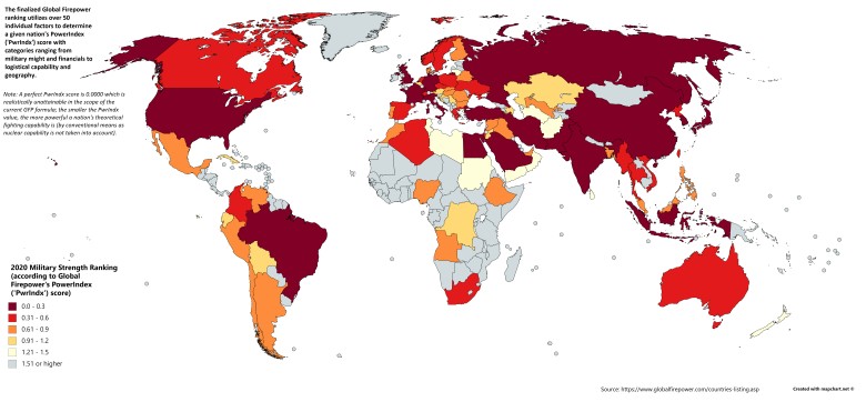 Ranking Global Firepower (siły wojska) z 2020 roku