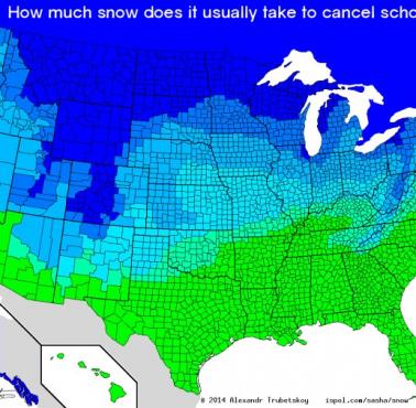 Ile cm śniegu potrzeba, aby odwołać zajęcia szkolne w USA
