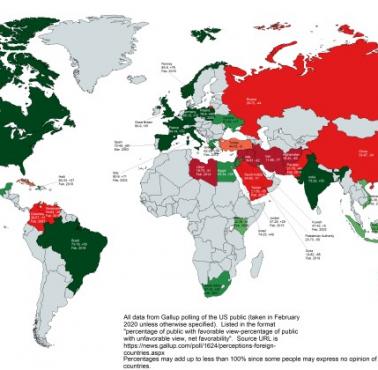 Jak USA są postrzegane na świecie (według sondażu Gallupa), 2020