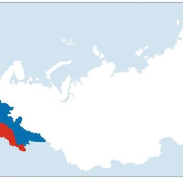 Ludność Rosji podzielona na 3 prawie równe części (po 48,9 mln)