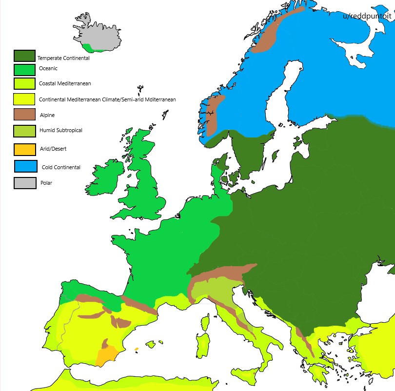 Mapa klimatyczna Europy